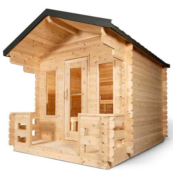 Dundalk CT Georgian 6 Person Outdoor Sauna with Porch CTC88PW