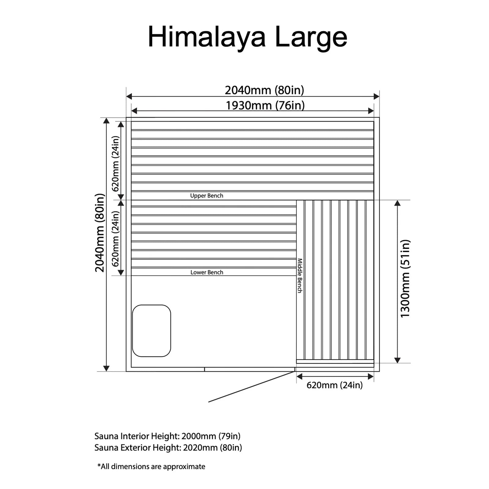 Almost Heaven Himalaya 6-Person Indoor Traditional Sauna